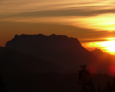 Sonnenuntergang am wilden Kaiser